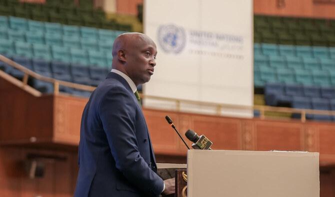 The Resident Coordinator and Humanitarian Coordinator in Pakistan speaks at a conference.