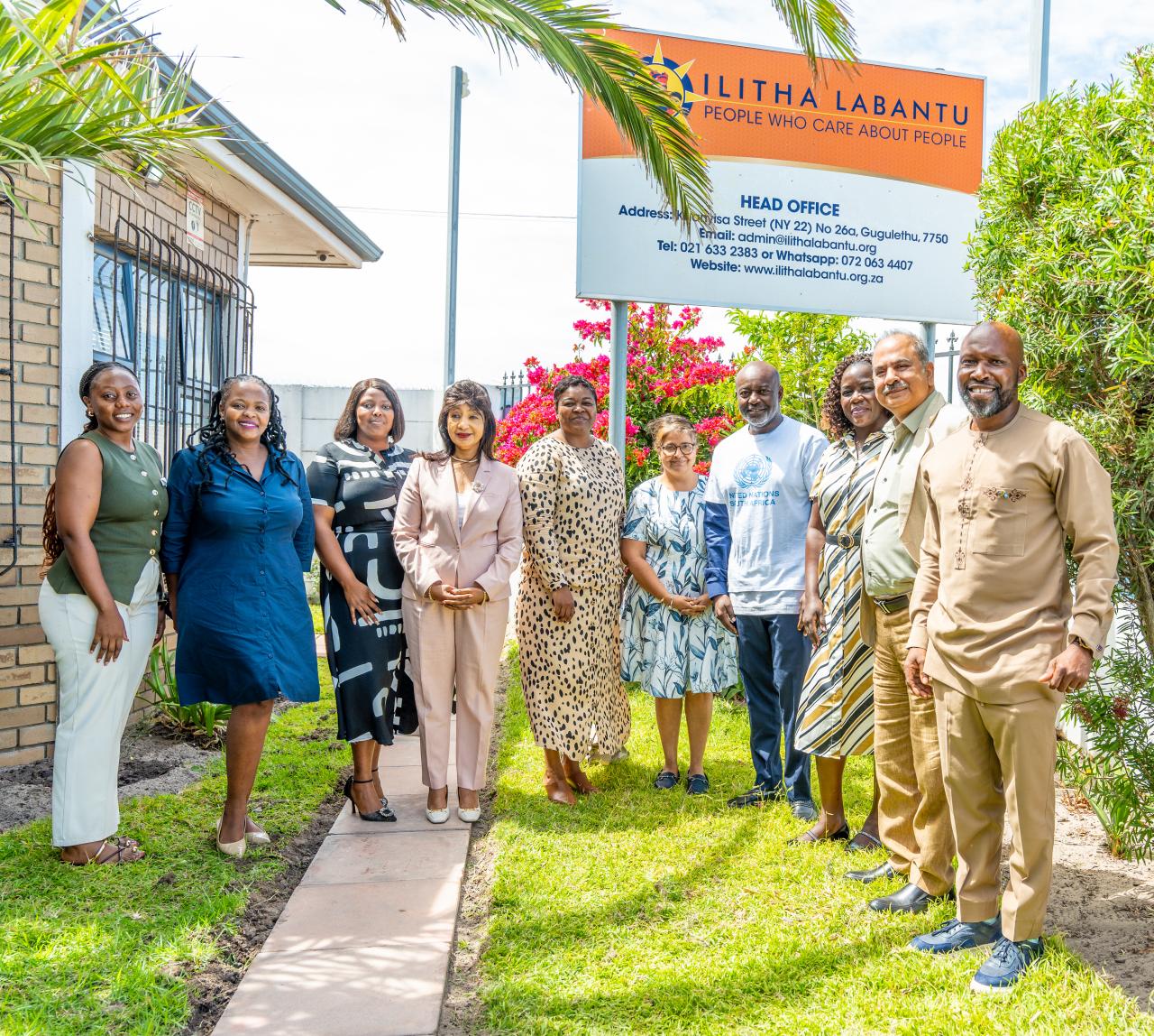 The UN team in South Africa with members of a civil society organization.