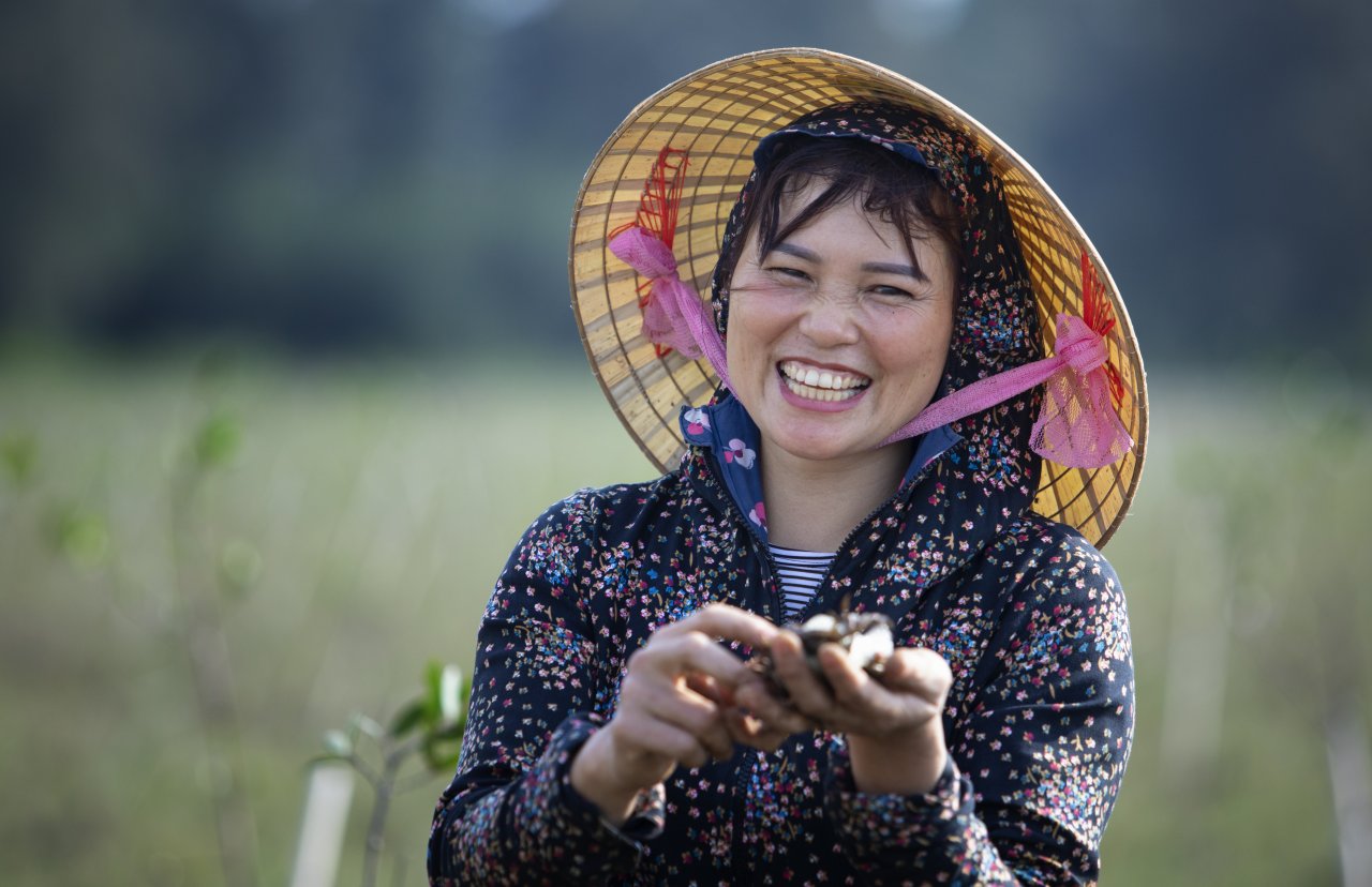 Una agricultora en Vietnam.