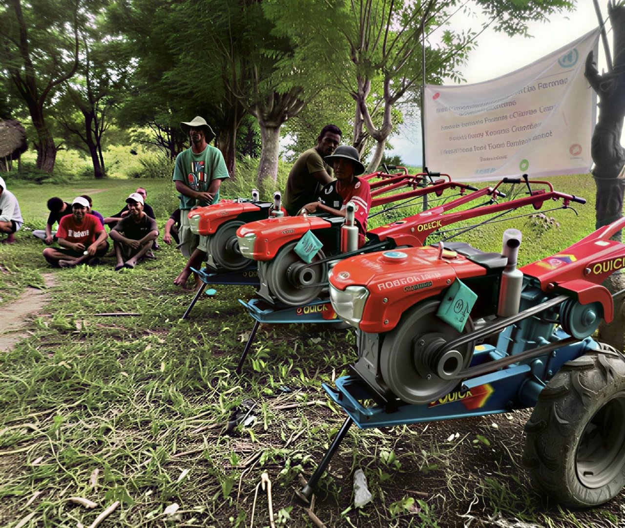Farming tractors in Timor-Leste.
