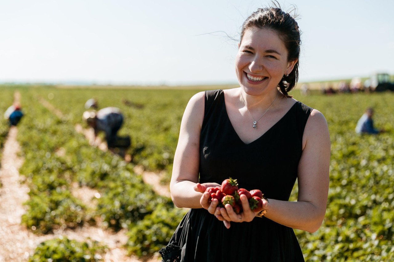 A woman farmer in Moldova.