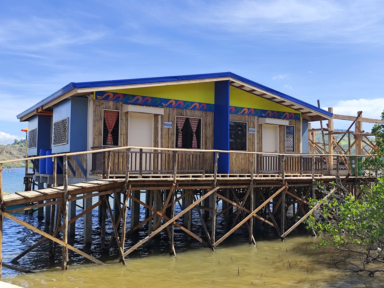 A house on stilts in the Philippines.