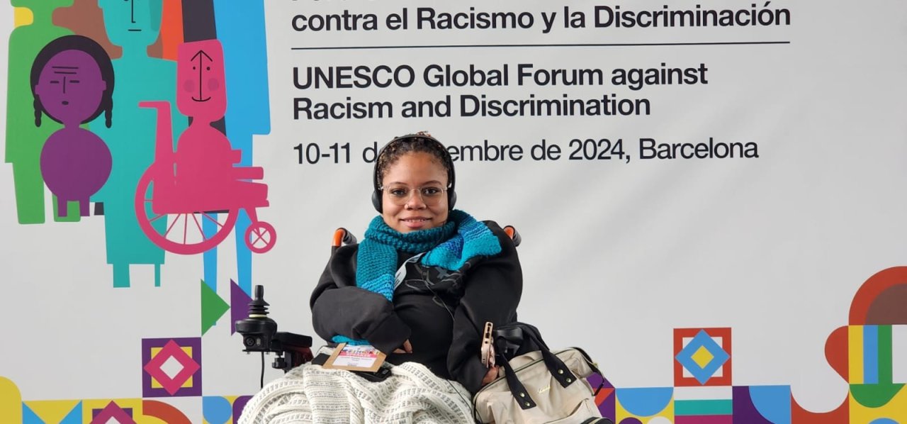 A young disability advocate in Barbados.