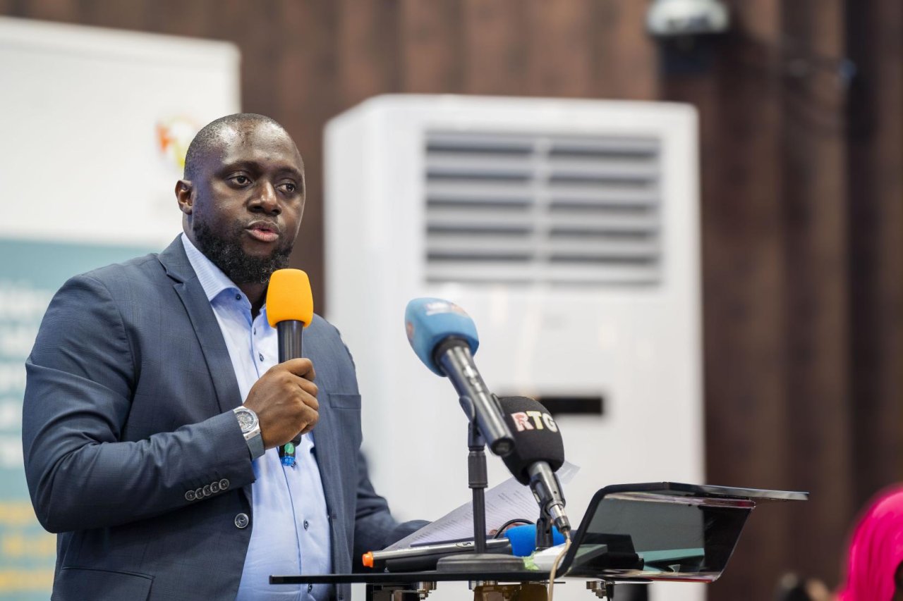 M. Mory Condé lors du lancement du programme conjoint en faveur de l’emploi décent et de la protection sociale en Guinée.