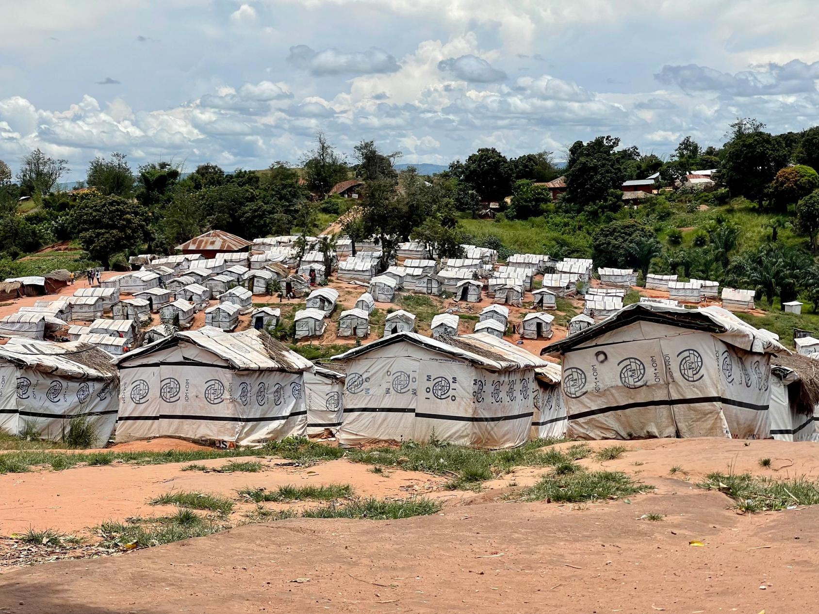 Una vista del sitio de desplazados internos de Kalunga en la RDC.