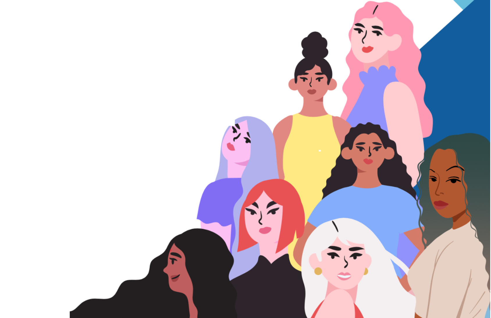 A colourful illustration of women and girls