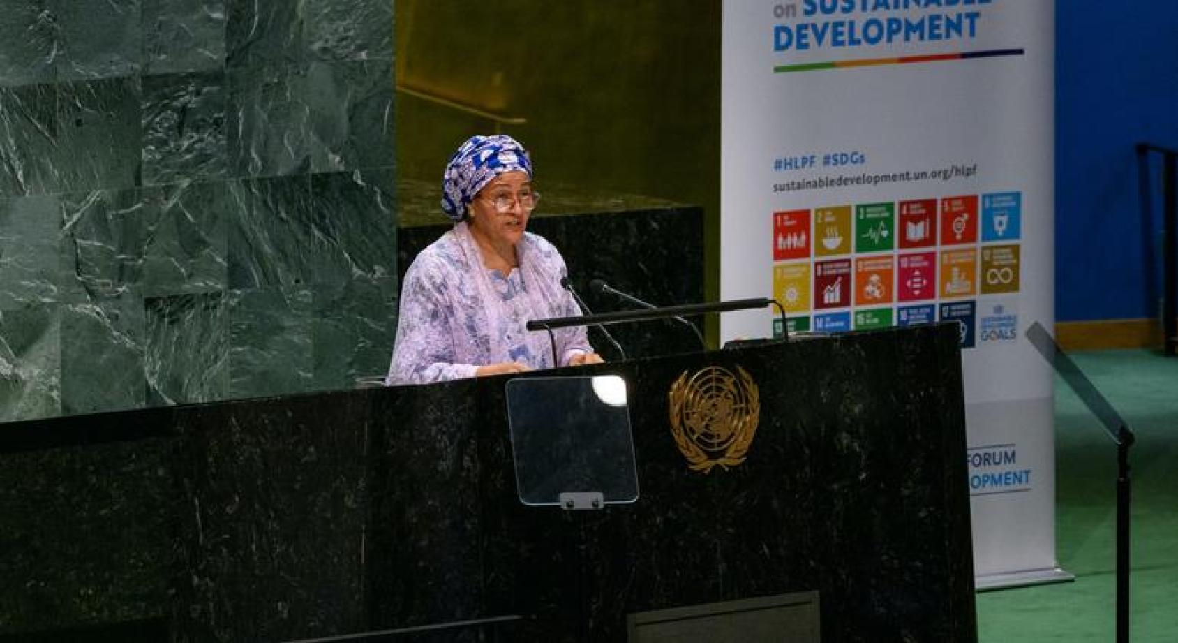 演讲中的联合国副秘书长