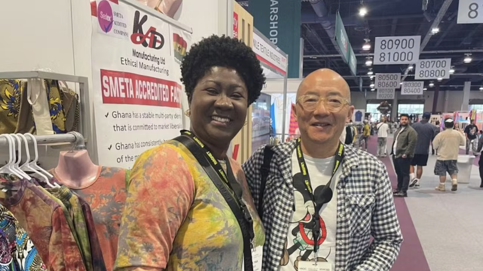 Récemment, le projet de l’OIT a financé ma participation à un salon de l’habillement à Las Vegas où j’ai fait la promotion de mon entreprise. (États-Unis, 2024)