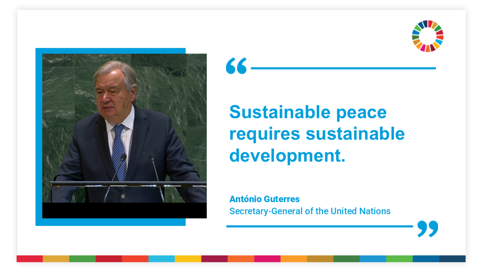 A graphic with a quote from the UN Secretary-General alongside his photo