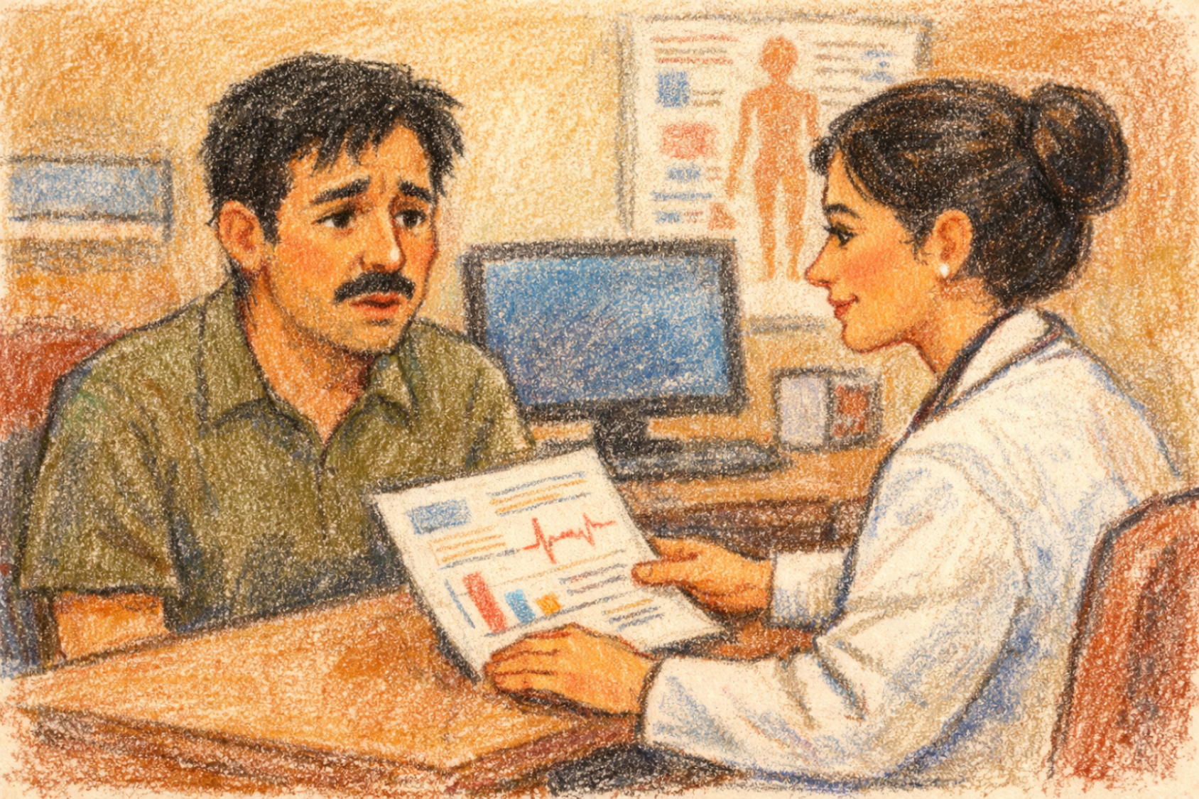 Пациент разговаривает с врачом