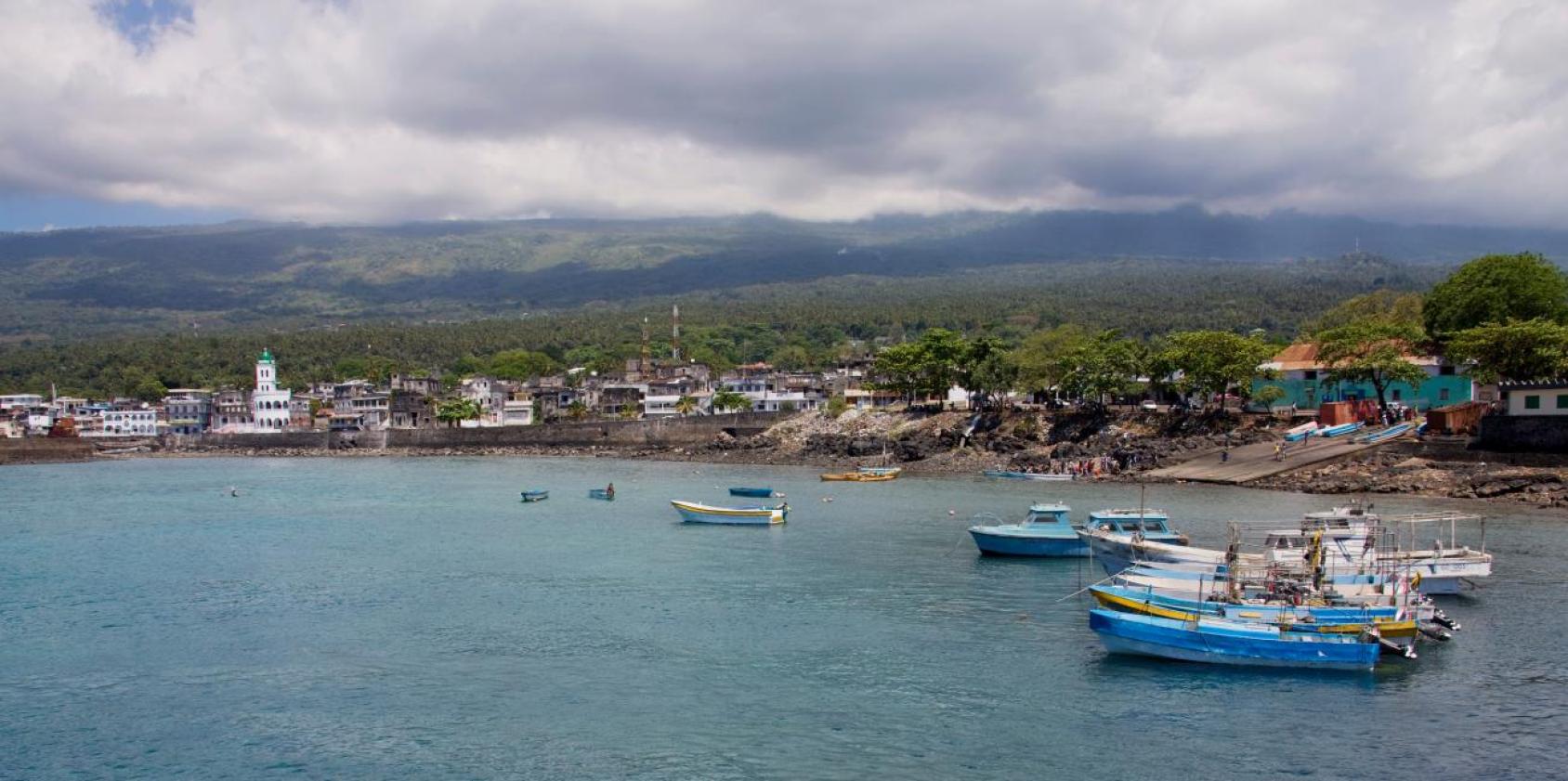 An overhead shot of Comoros.