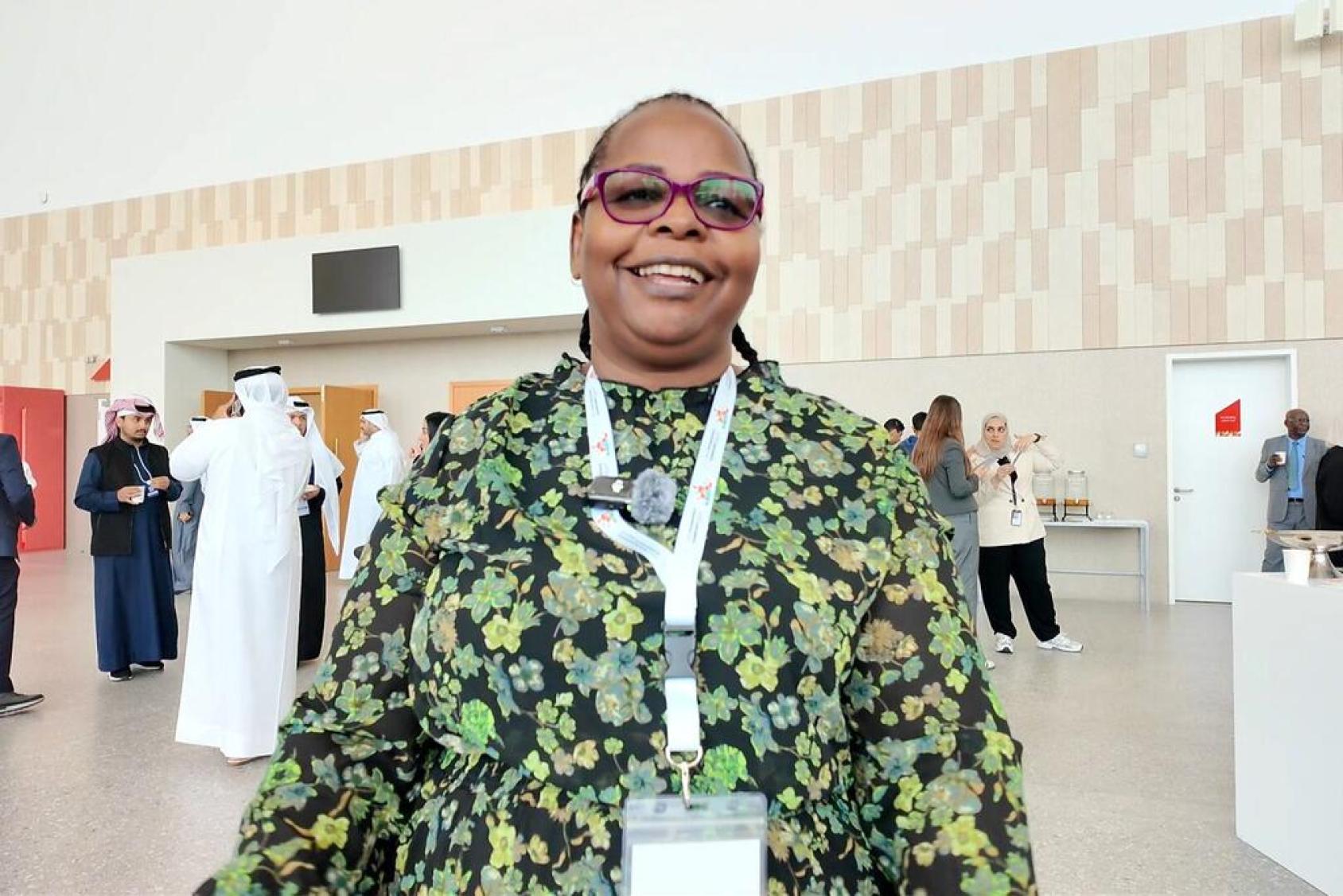A Zimbabwean entrepreneur at a conference in Bahrain.