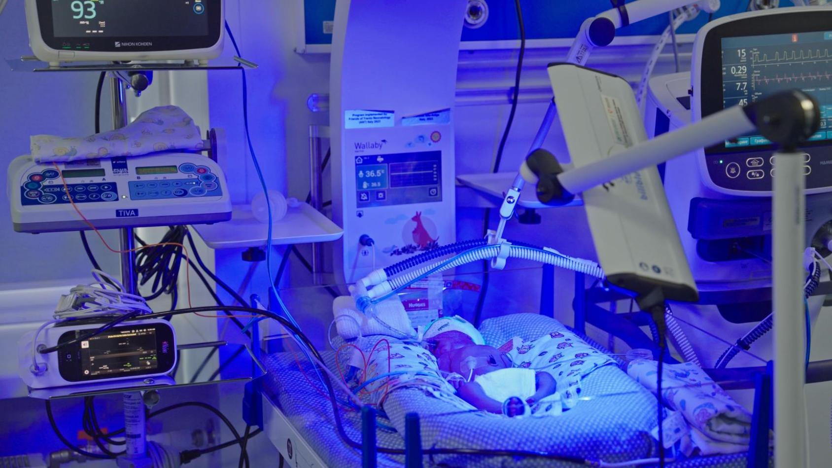 A newborn at a hospital in Ukraine.