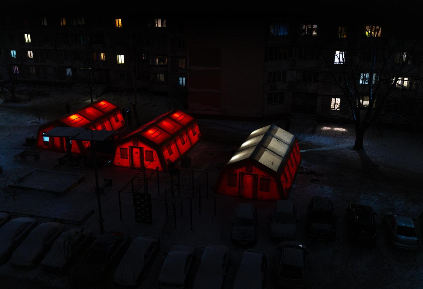 An "Invincibility Point" in Ukraine, where those displaced by war can seek refuge.