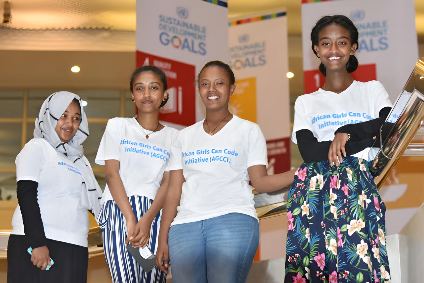 Participants in the African Girls Can Code Initiative.