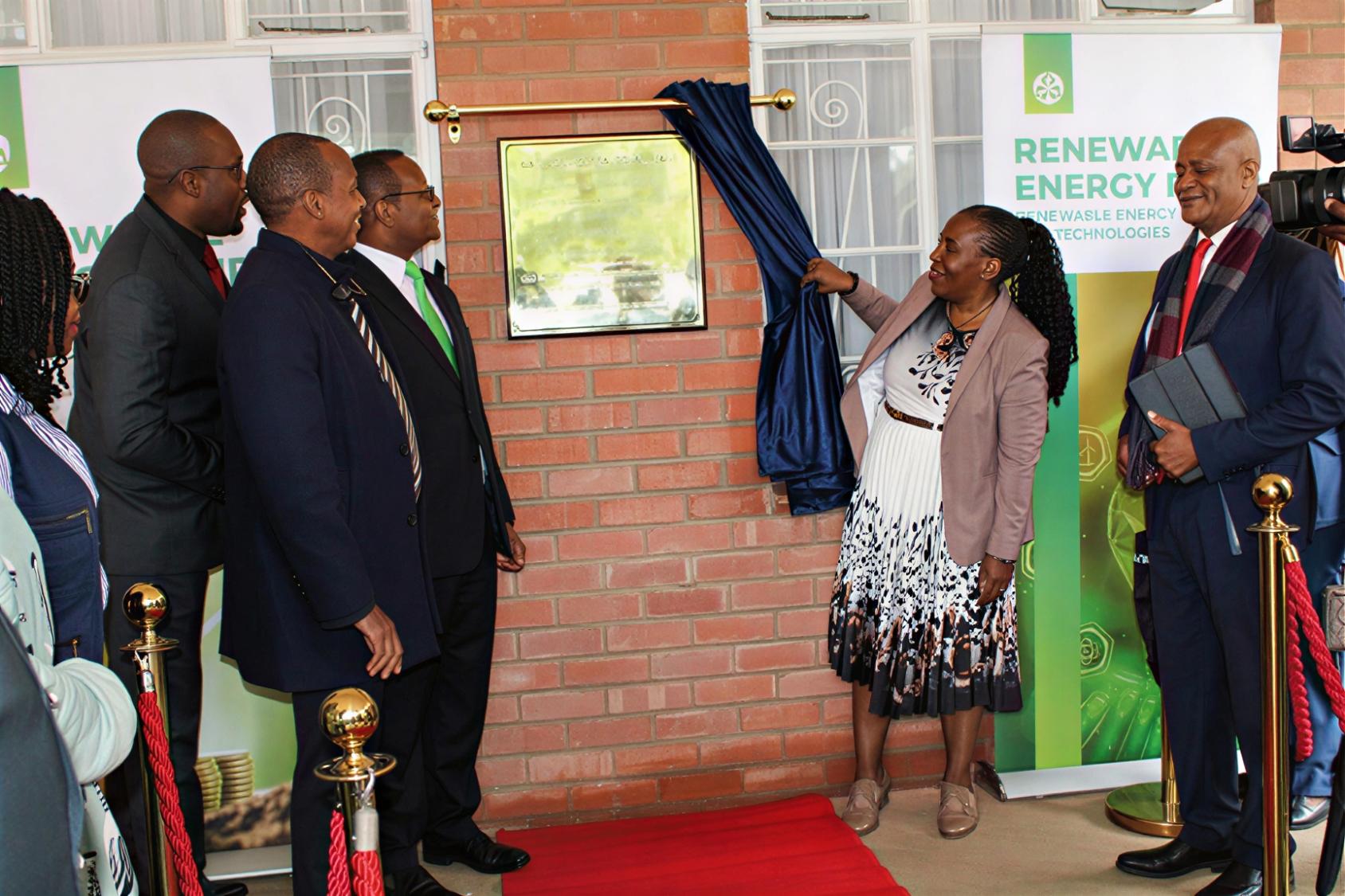 UN and Government officials at the unveiling ceremony of clean energy installations at a hospital in Zimbabwe.