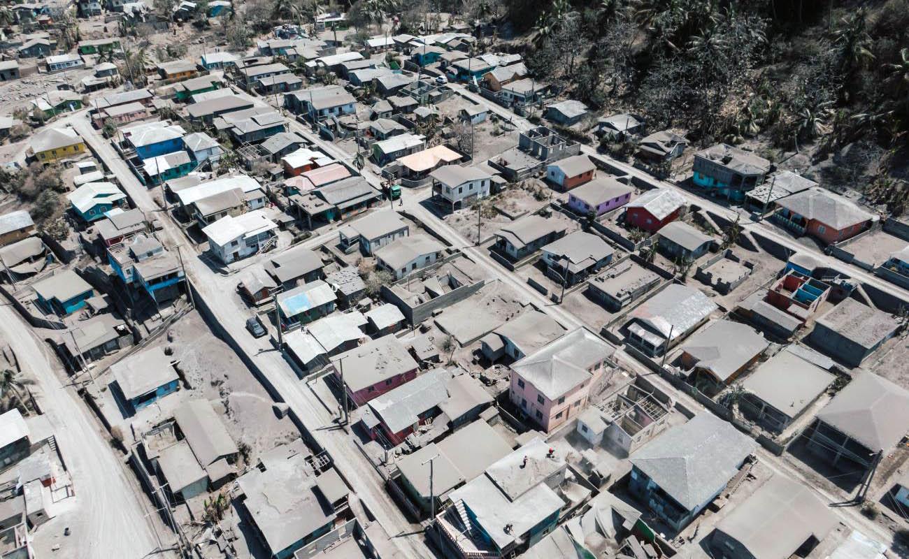 Ash blanket homes in St. Vincent and Grenadines.