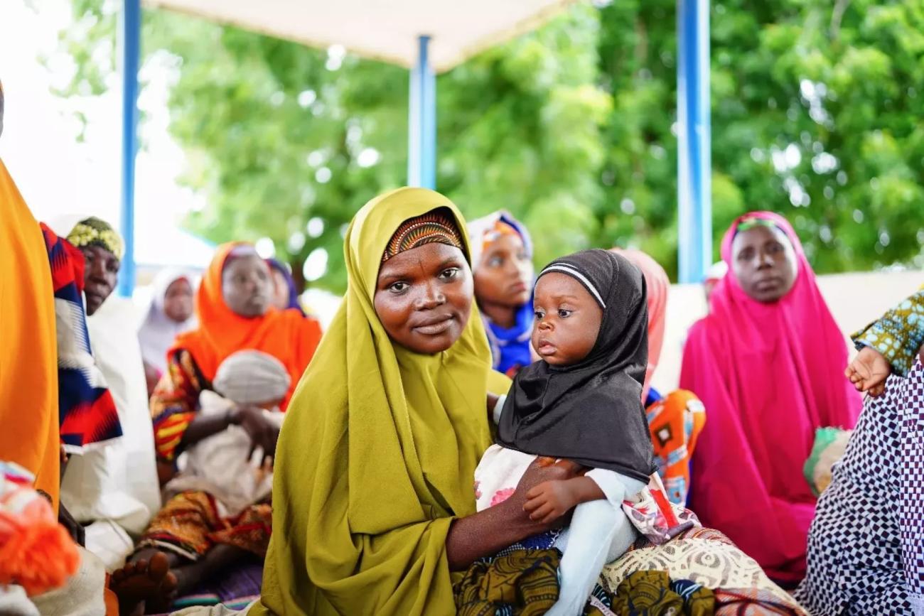 A group of women in Nigeria with their children.