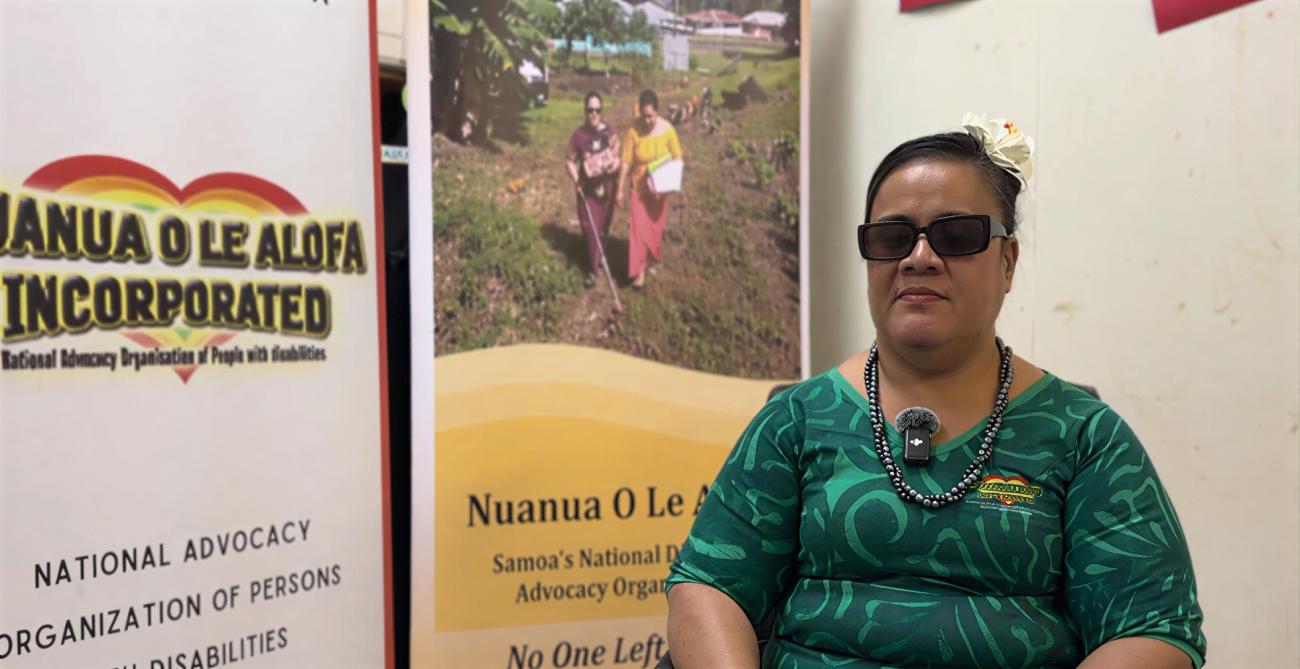 A blind disability advocate in Samoa.