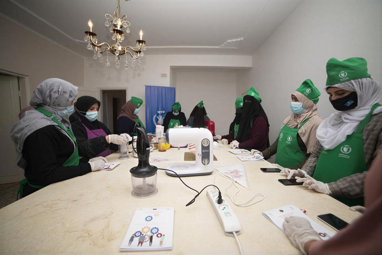 Women in Libya participate in vocational training.
