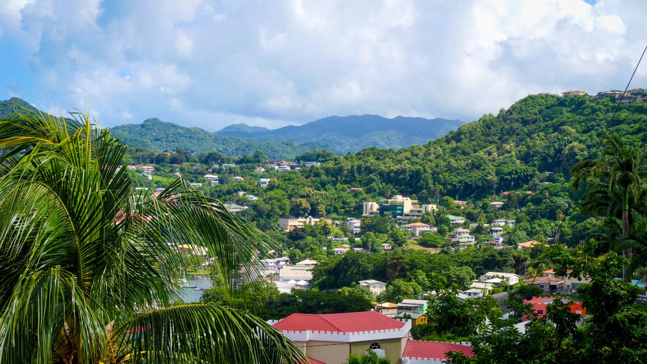 A landscape view of Barbados. 