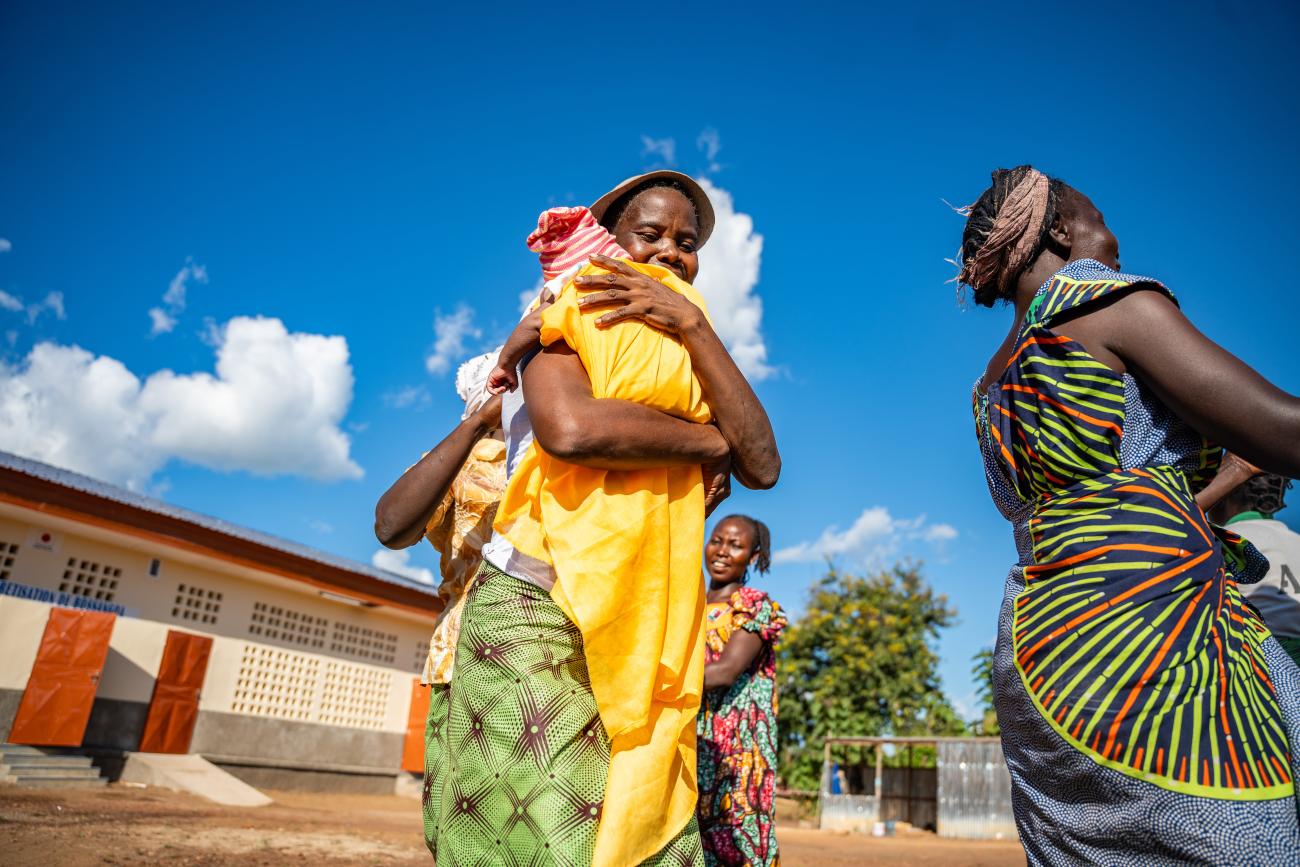 A woman in the Central African Republic holds her baby.