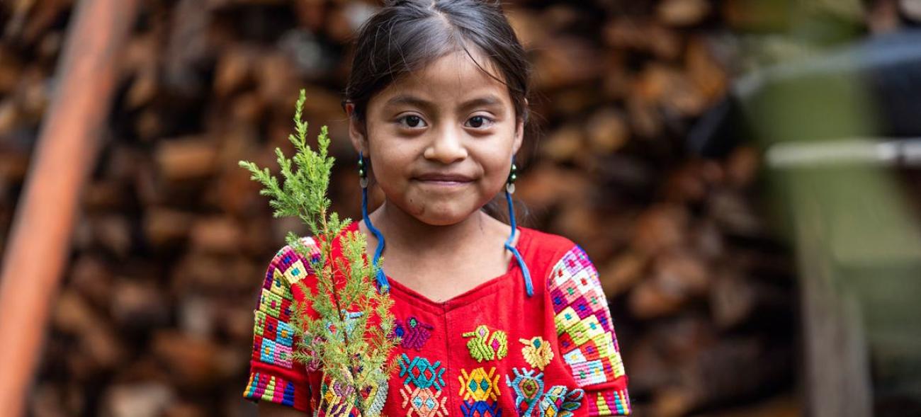 فتاة صغيرة من السكان الأصليين.
