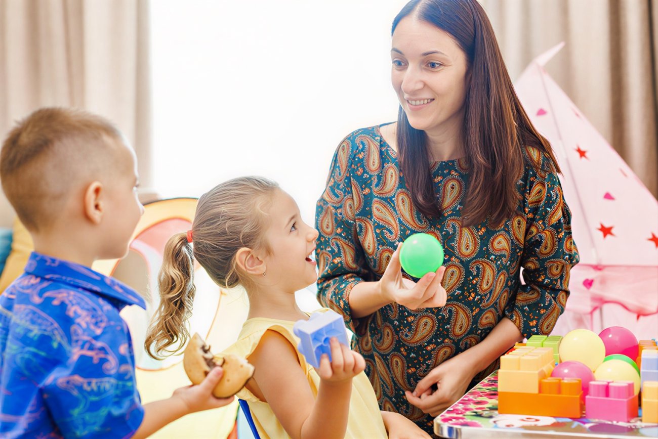 A woman in Moldova with her son and daughter.