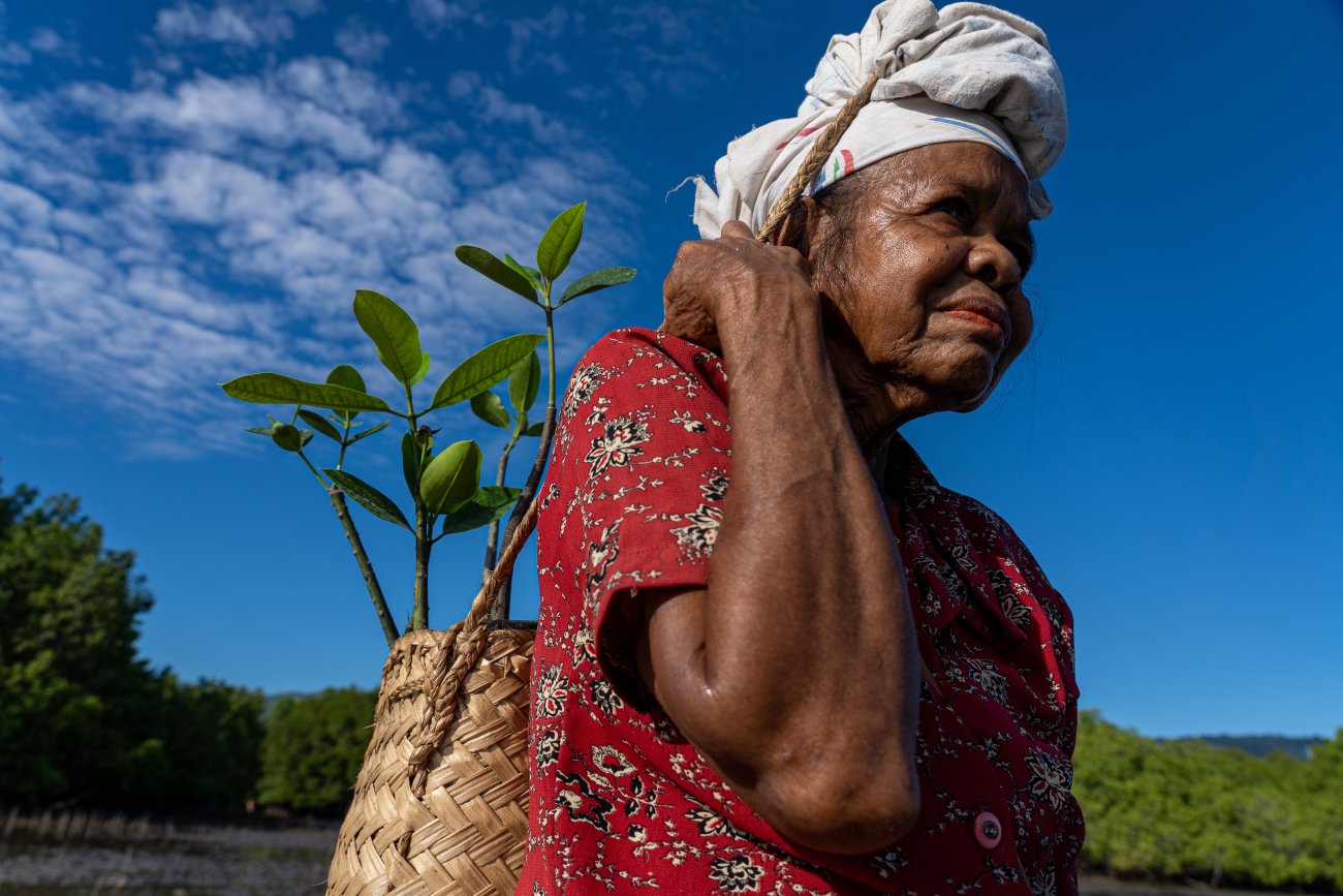 A farmer in Timor-Leste.