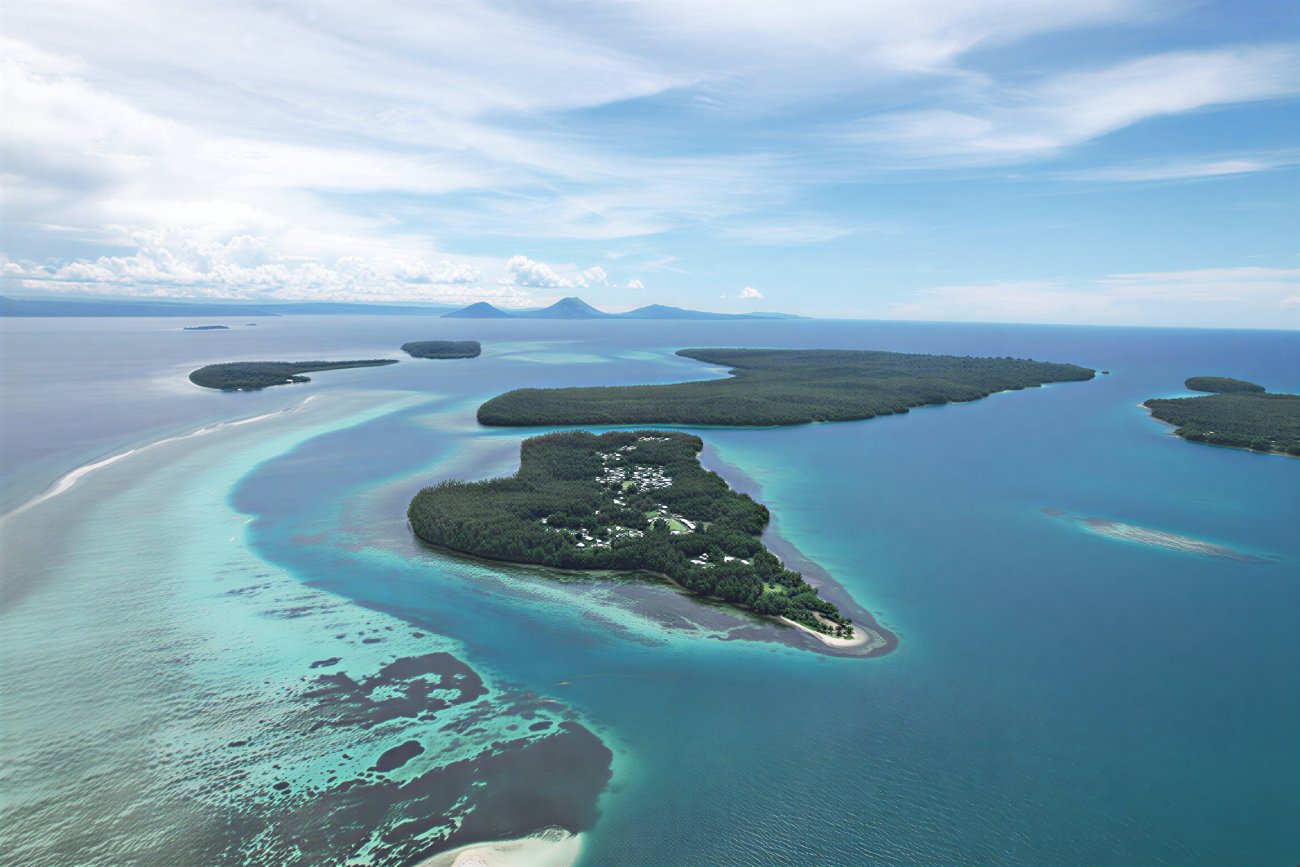 An aerial view of Papua New Guinea.