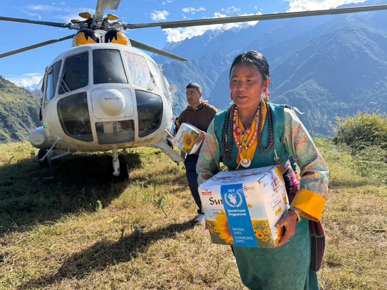An aid worker in Nepal.