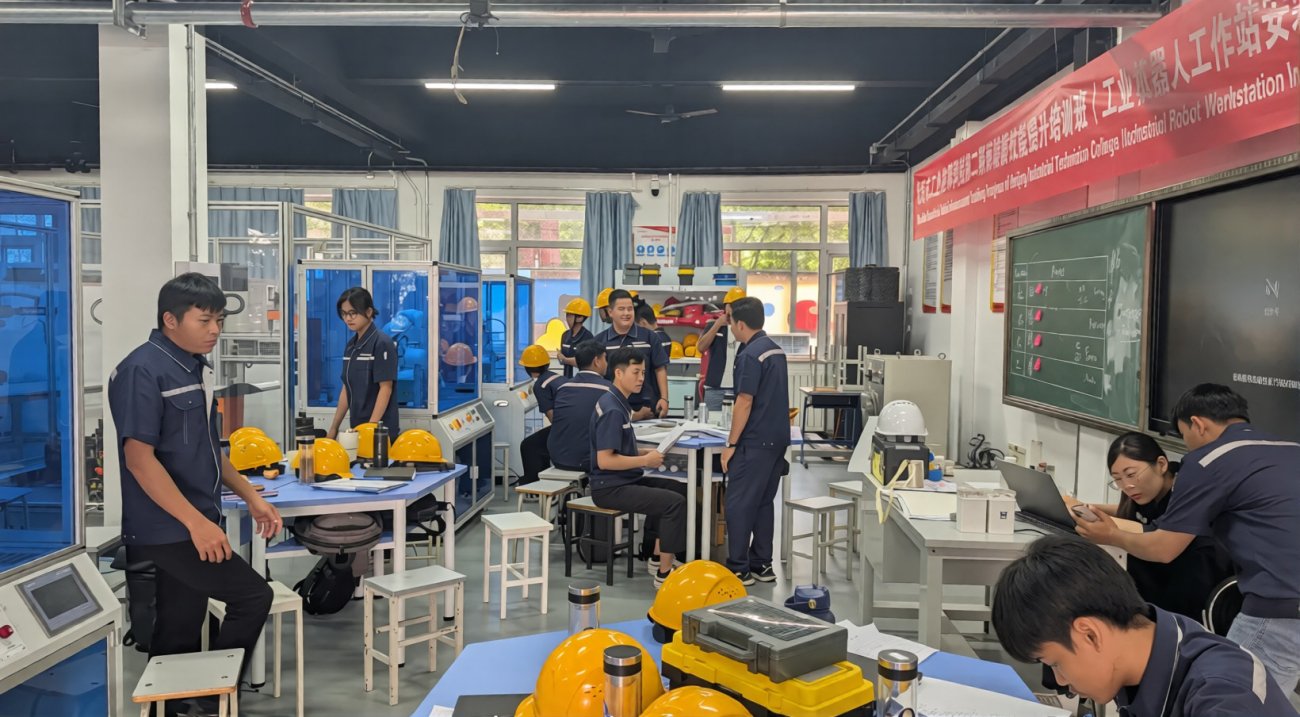 2026年7月，学员们在北京工业技师学院参加高级工业机器人培训。