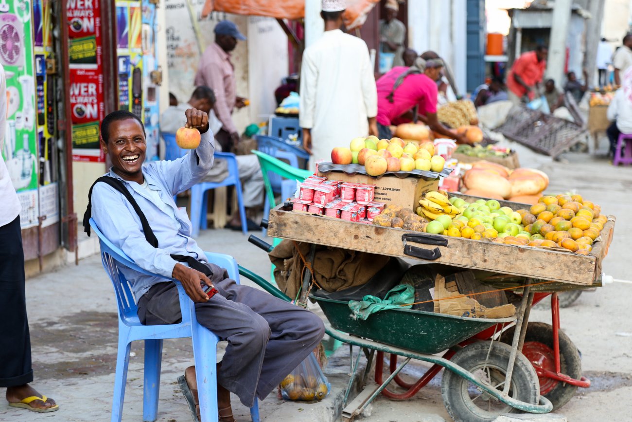 A fruit vendor in Somalia.