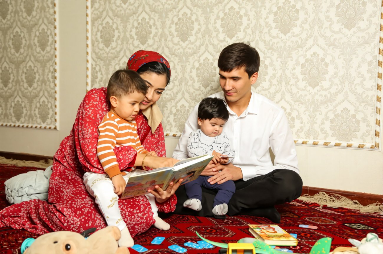 A family in Turkmenistan.