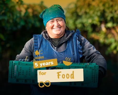 A campaign visual from the United Nations Sustainable Development Goals (UNSDG) depicting a woman and food security