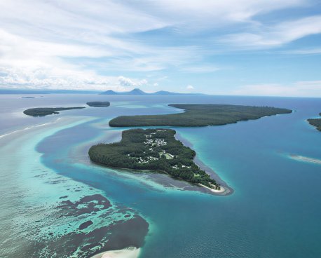 An aerial view of Papua New Guinea.