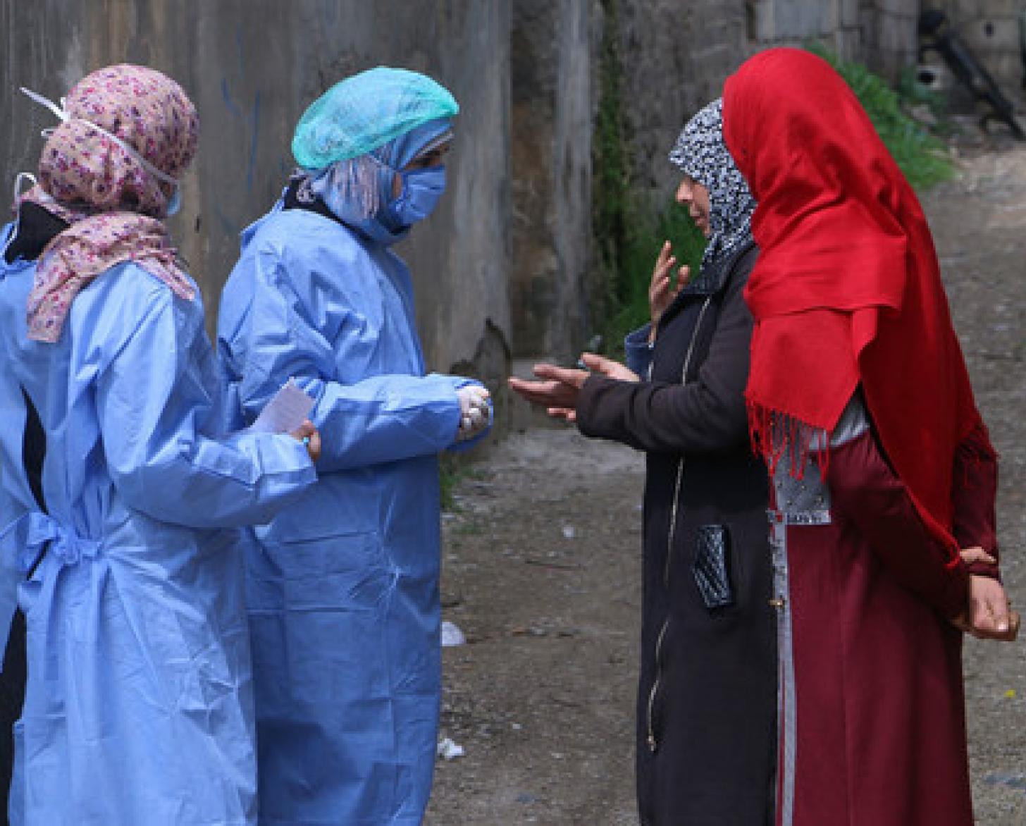 Outreach workers in Syria say they are worried about the vulnerability of women and girls under curfew.