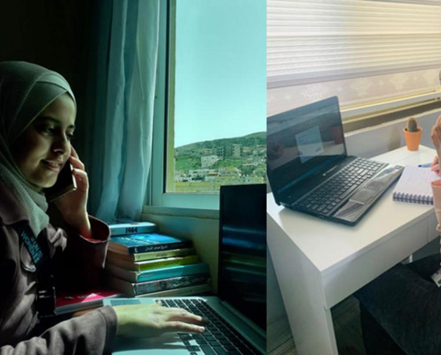 Los asistentes de ONU Mujeres sobre el terreno realizan llamadas de apoyo diarias y difunden mensajes a través de los grupos de Whatsapp.