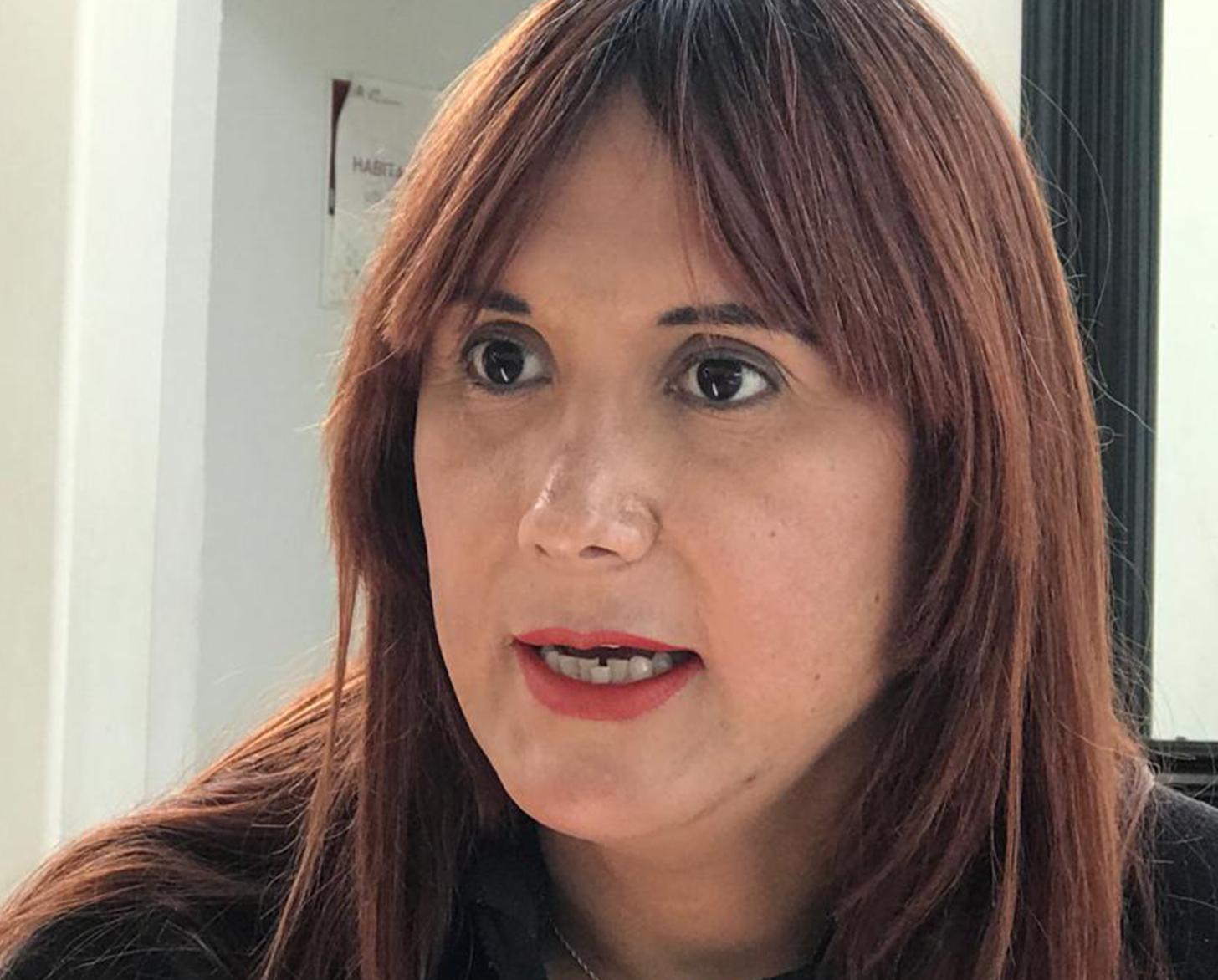 A close up Karen as she speaks during an interview with the UNIC staff.