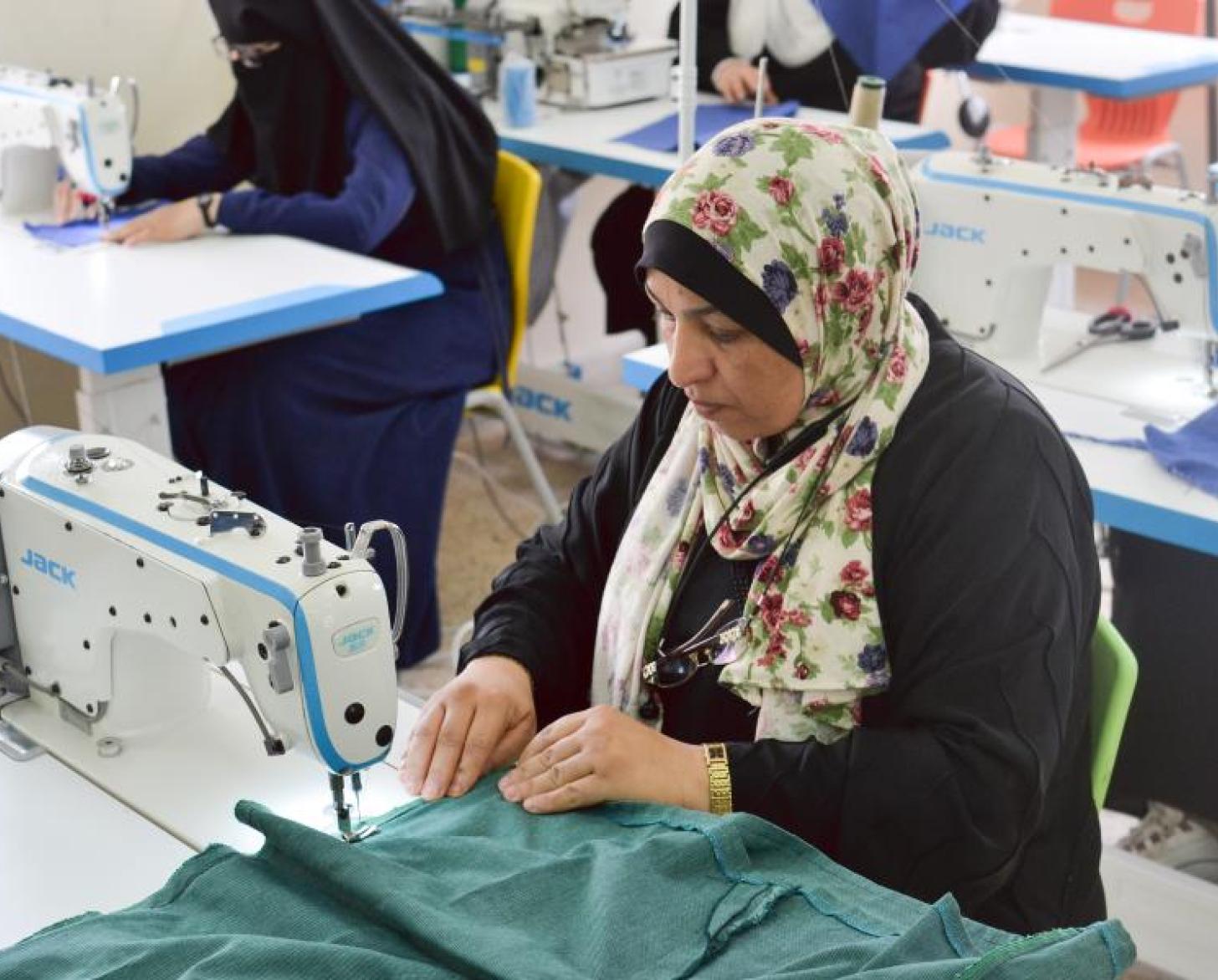 After completing her training, Abeer established her own tailor business from home, continually improving her skills