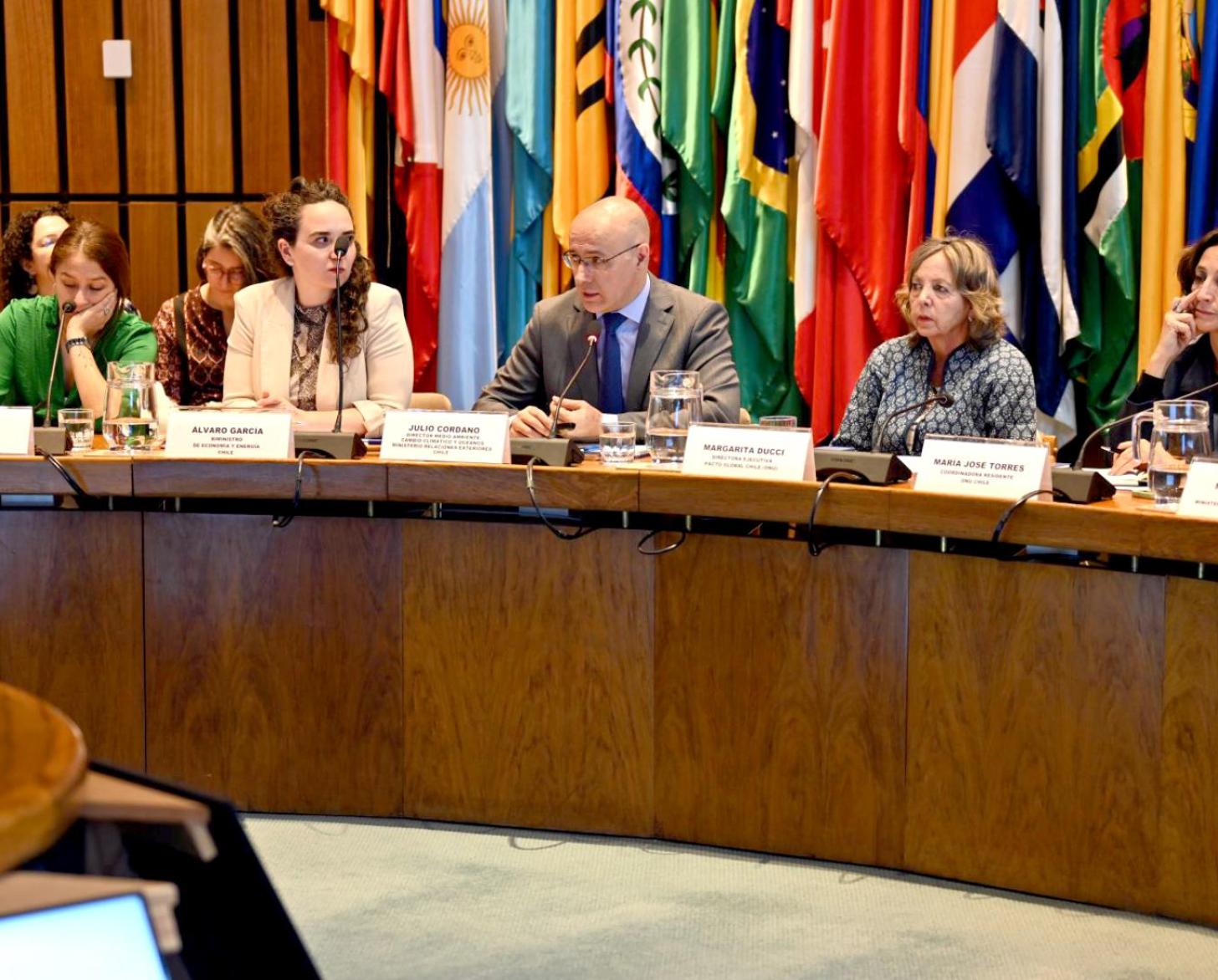 Several people at a UN meeting. 