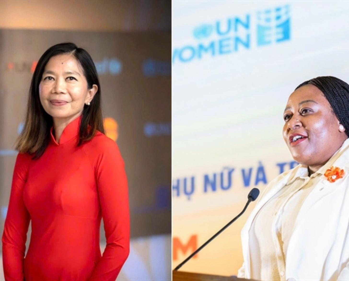 A side-by-side photo of two high-level female UN officials.