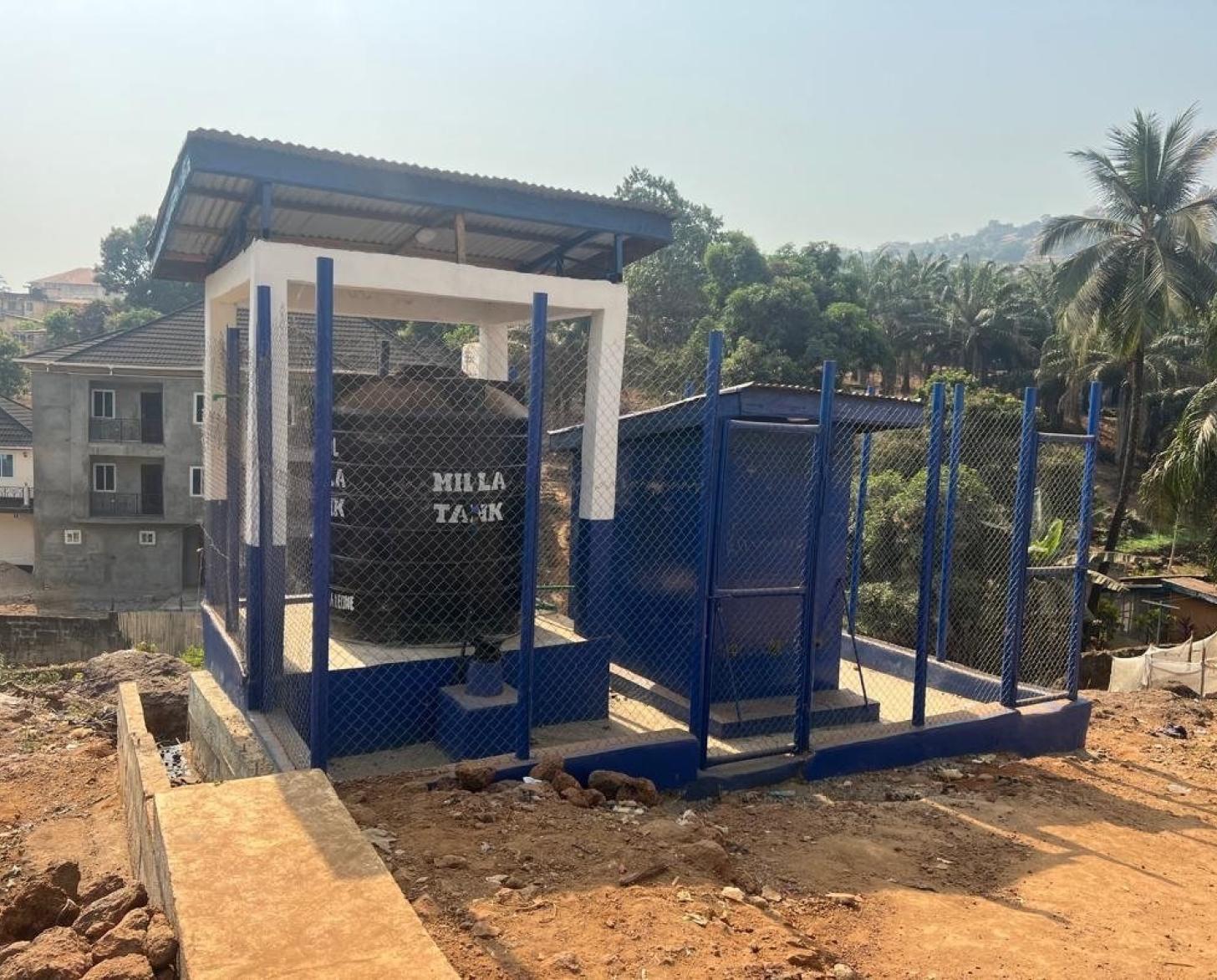 A water kiosk in Freetown, Sierra Leone.