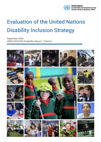 The cover of the Evaluation of the United Nations Disability Inclusion Strategy