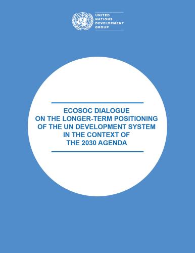 Portada del documento con un fondo azul y el título en inglés dentro de un círculo blanco.