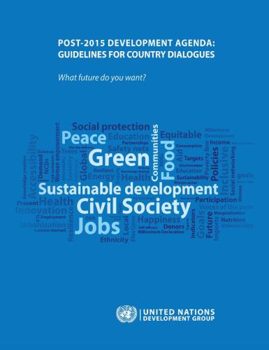 Portada del documento con fondo azul y una nube de palabras.