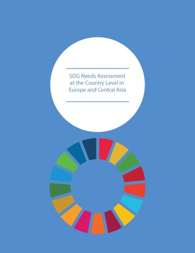 Portada del documento con un fondo azul, la rueda de los ODS y el título del documento dentro de un círculo blanco.