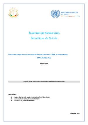 إطار عمل الأمم المتحدة للمساعدة الإنمائية / تقرير تقييم إطار التعاون
