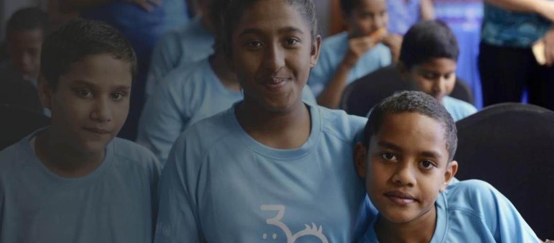 Happy Children during the signing of the global pledge to recommit to the CRC which was ratified by Fiji in 1993.