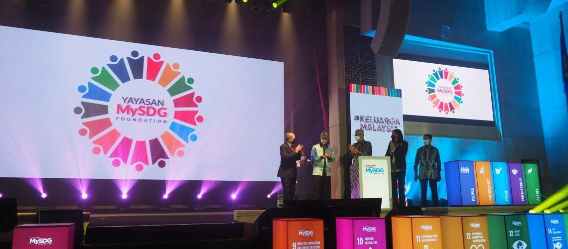 خشبة المسرح في قمة أهداف التنمية المستدامة في ماليزيا.